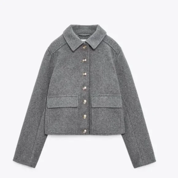 ★ZARA★ CLOTH JACKET WITH BUTTONS Zara | Jackets & Coats | Nwt Zara Gold Button Soft Touch
